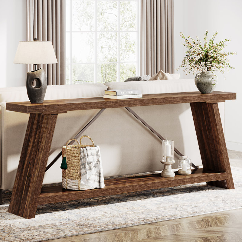 Clavel 70.87 Console Table Alcott Hill Color Dark Walnut Brown